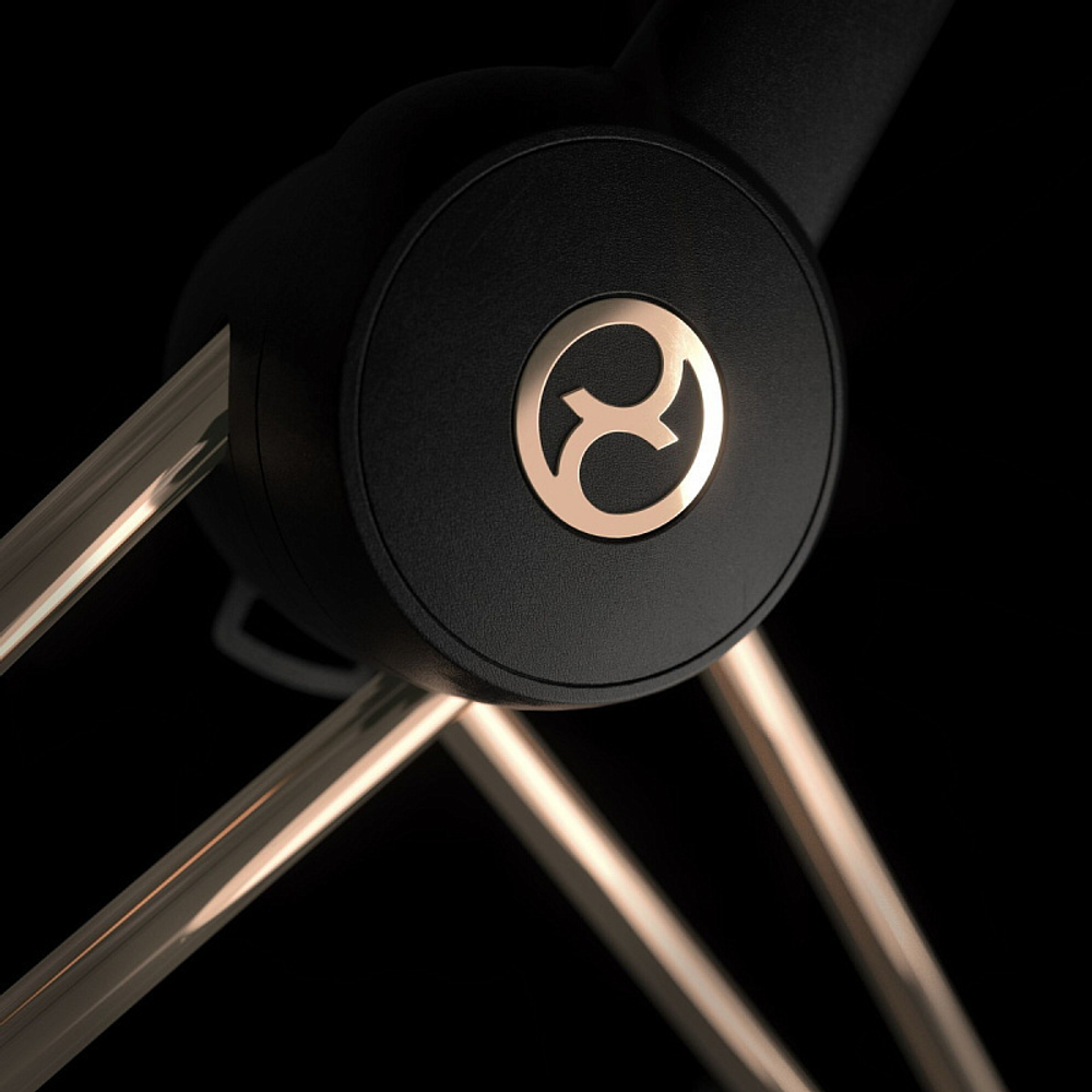 Коляска Cybex Coya Rosegold Frame Cloud G i-Size Lava Grey 2 в 1 Sepia Black с дождевиком и бампером