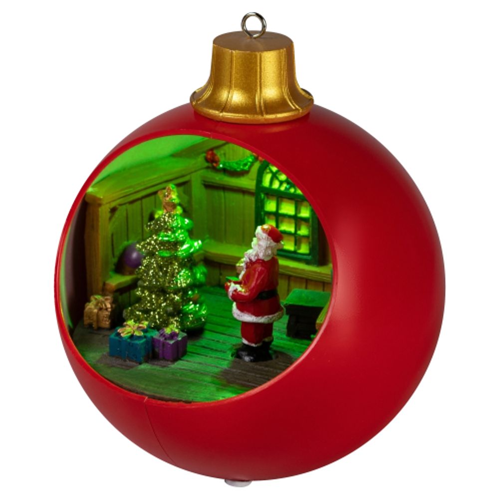 Светодиодная новогодняя фигура ЭРА EFIS-S03 композиция Шар красный мультиколор 3*АА 15*15*17 см