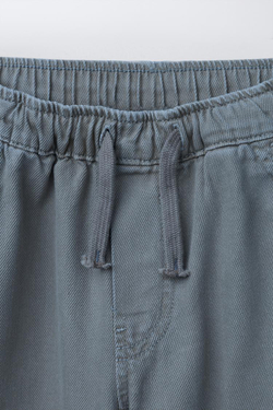 ZARA БРЮКИ СВОБОДНОГО КРОЯ С КАРМАНАМИ, АНТРАЦИТОВО-СЕРЫЙ