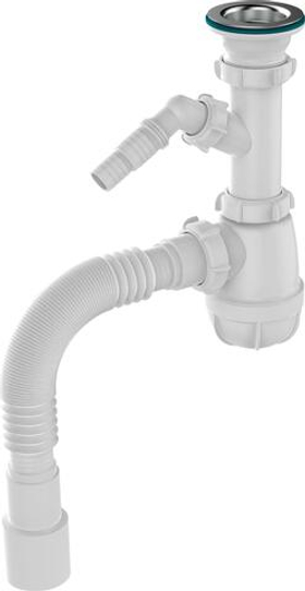 Сифон д/кухни 1 1/2"х40 B1025 с отвод/стир/маш AQUANT