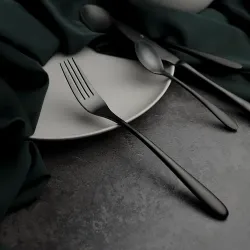Вилка столовая 21,5 см матовая черный цвет PVD Alessi-Black P.L. [12]