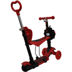 Самокат трехколесный детский, с ручкой, разборный, 3 в 1 с сиденьем, корзинкой и родительской ручкой