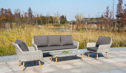 "Прованс" диван из искусственного ротанга трехместный, цвет бежевый