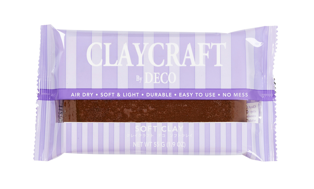 Полимерная глина CLAYCRAFT BY DECO, самоотвердевающая decoclay, цвет Коричневый, 55 гр