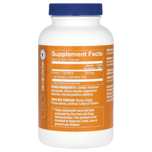 The Vitamin Shoppe, ацетил-L-карнитин, 500 мг, 240 капсул