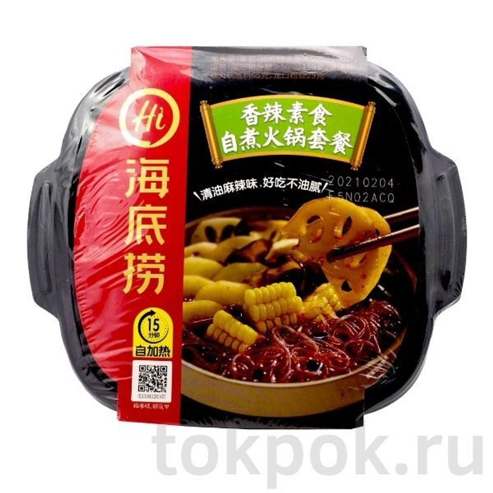 Саморазогревающаяся лапша со вкусом курицы и пряно-острыми овощами Haidilao Хот-пот, 400 гр