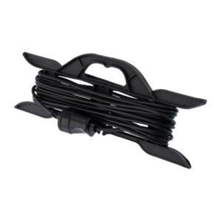 Удлинитель-шнур на рамке ПВС 2х0,75, 10м, б/з, 6А, 1300Вт, IP20, черный (Сделано в России) PROconnec