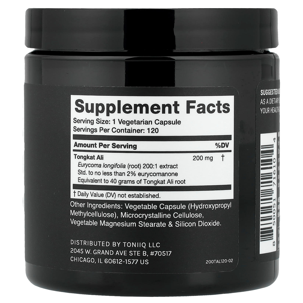 Toniiq, эврикома длиннолистная, 120 капсул (200 мг в 1 капсуле)