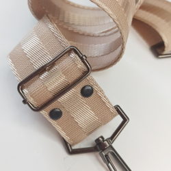 Гитарный ремень однотонный 4см Бежевый