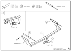 Фаркоп оцинкованный Galia F096A для Ford Focus II универсал 2004-2011(паспорт и сертификат в комплекте)(без электрики)