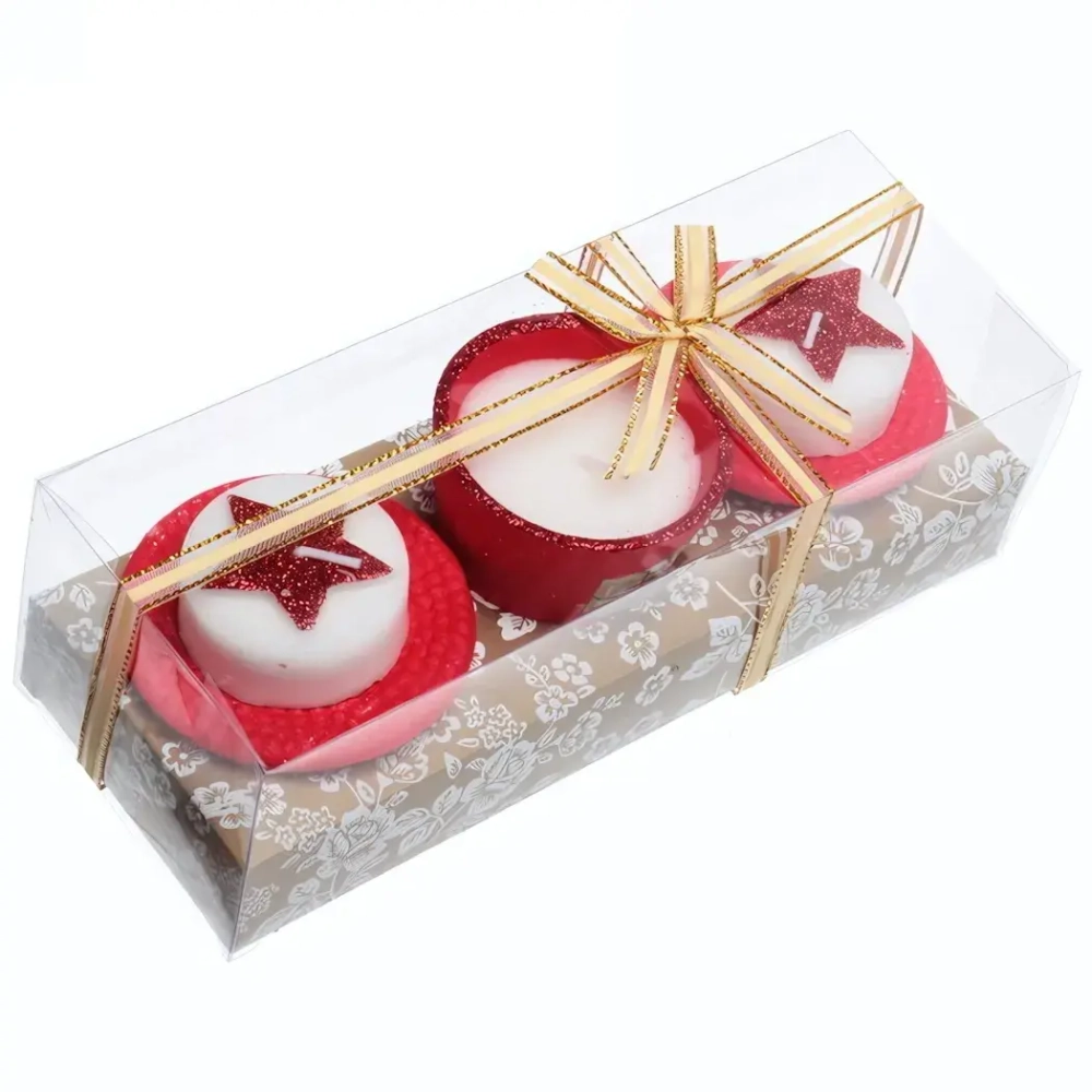 Свечи новогодние «Фантазия» 22x8.3x7 см, красный