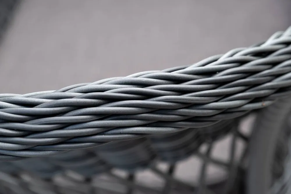 "Амароне" обеденная группа из искусственного ротанга на 6 персон, цвет графит