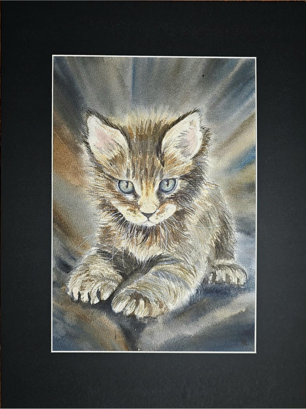 Картина авторская акварельная в паспарту 30х40 см на стену для интерьера "Малыш"