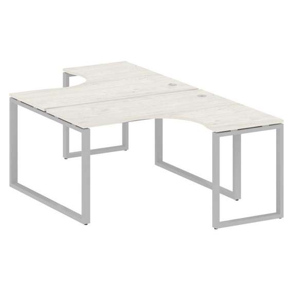 Metal System Рабочая станция криволинейная на О-образном м/к БО.РАС-СА-2.3 Дуб Наварра/Металл Серый