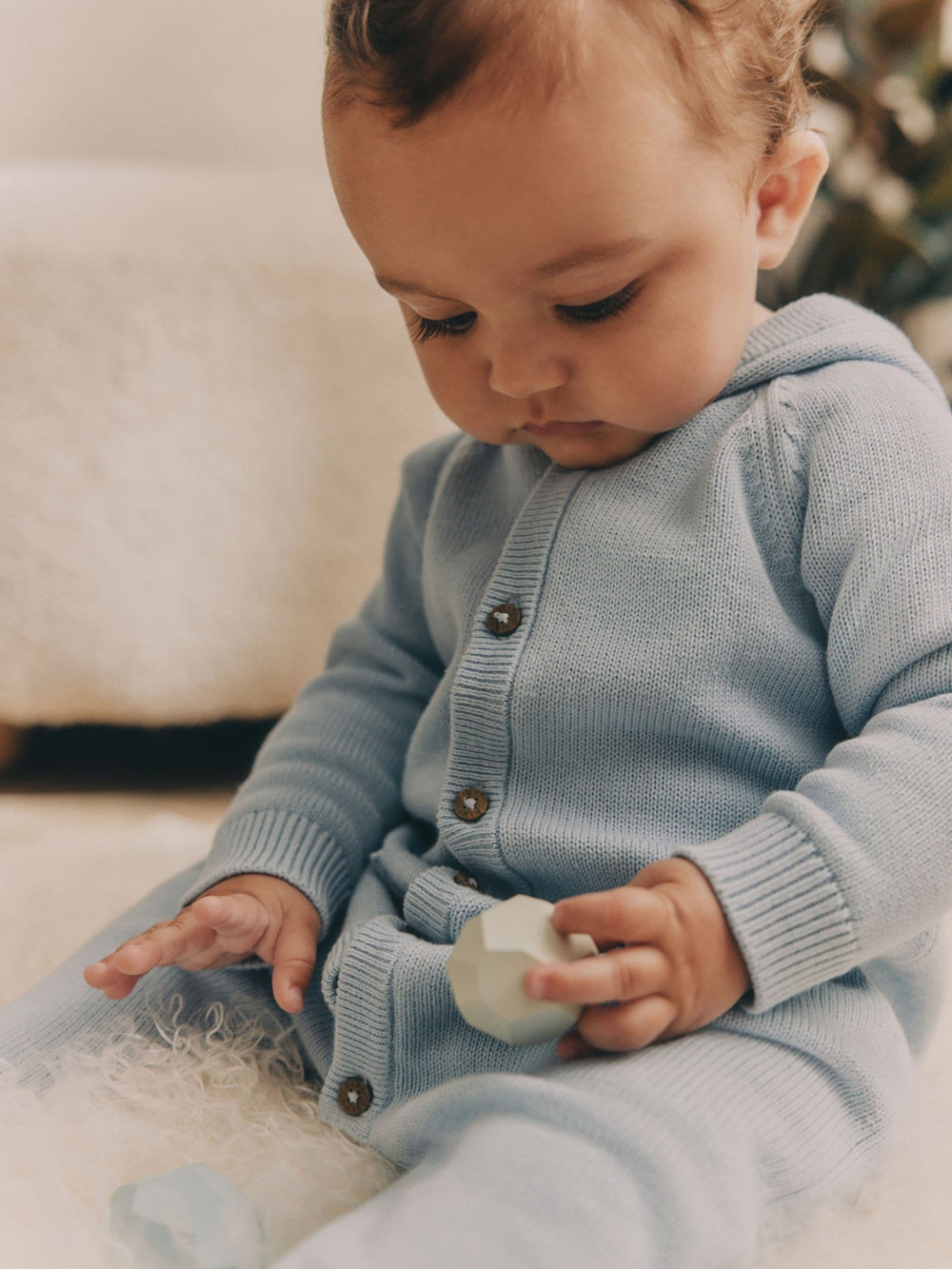 Комбинезон вязаный для малышей Next E16-002, Голубой