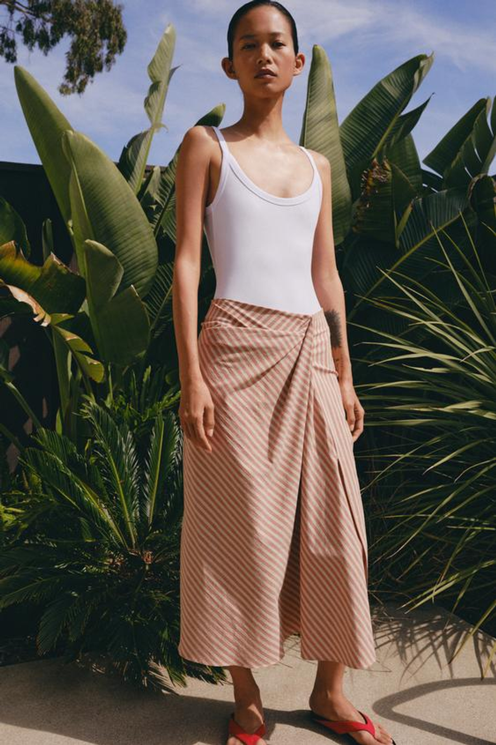 ZARA ЮБКА В ПОЛОСКУ СО СБОРКАМИ — ZW COLLECTION, РАЗНОЦВЕТНЫЙ