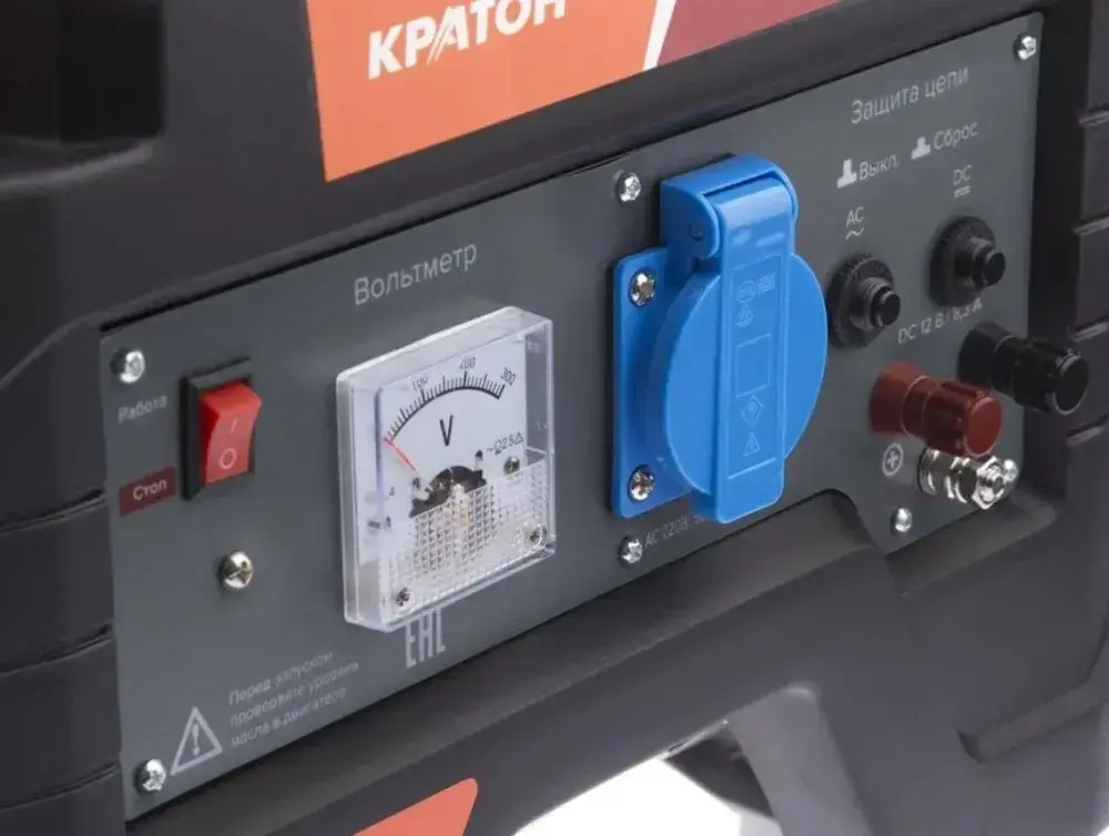 Генератор бензиновый Кратон GG-1200 (1200 Вт; ручной стартер; расход топлива 0,66 л/ч)