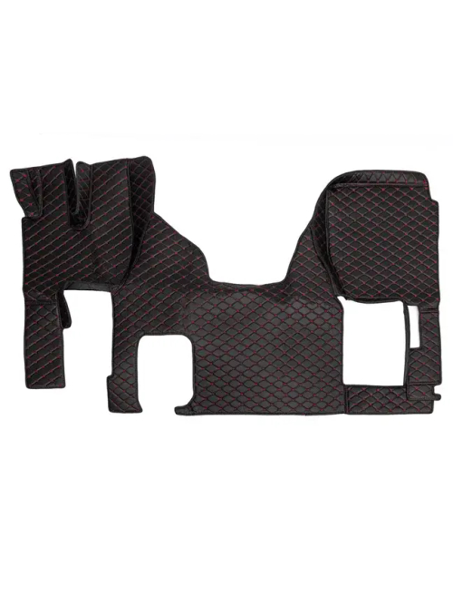 Ковры 3D Dong Feng (экокожа, черный, красная строчка)