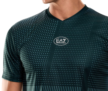 Мужская теннисная футболка EA7 Tennis Pro Crew-Neck - green fancy