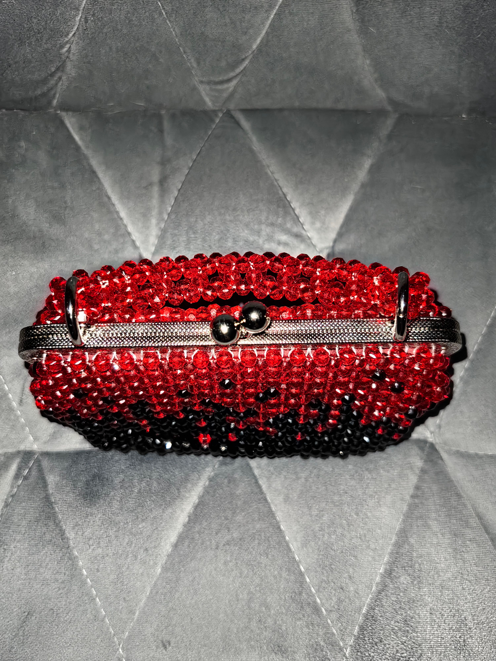 Сумка из ювелирного стекла цвет "Красно-черный"