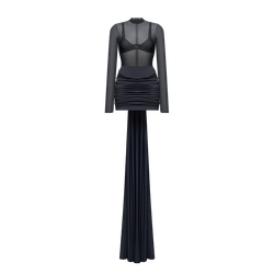 Комплект: боди, лиф, юбка со съемным шлейфом из бифлекса