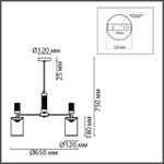 6585/5 MODERNI LN25 56 хром/бежевый, металл/текстиль, стекло Люстра подвесная E14 5*40W 220V ARNIKA