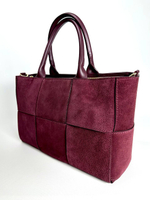 Женская сумка из натуральной замши бордового цвета