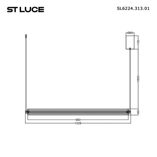 SL6224.313.01 Светильник подвесной ST-Luce Латунь/Прозрачный LED 1*30W 4000K BAMBOO