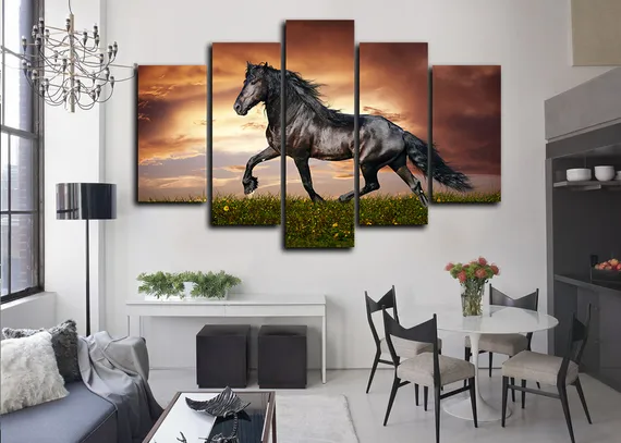 Модульная картина "Огненный жеребец"