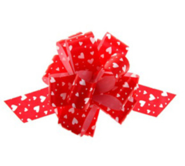 Бант-шар 3,0 см, с принтом Сердечки