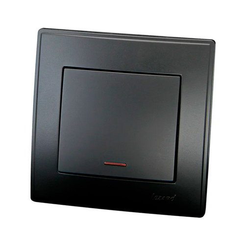 LESYA 705 4242 111 Выключатель с подсветкой. черн. бархат матовый вставкой (10шт)120шт