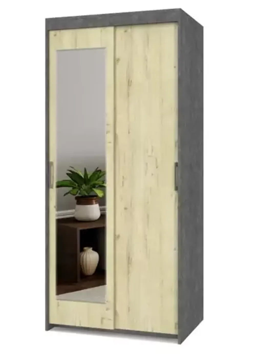 Шкаф-купе двухстворчатый "Томас" Т22 (Камень темный\Ирландский дуб)