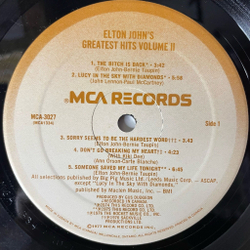 Винтажная виниловая пластинка LP Elton John Greatest Hits Volume II (Canada 1977) Lucy In The Sky With Diamonds