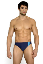 Плавки-слипы с двумя контрастными полосками (Размер: M) (Цвет: черный с красным)