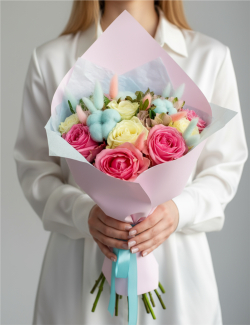 Букет с хлопком Афродита