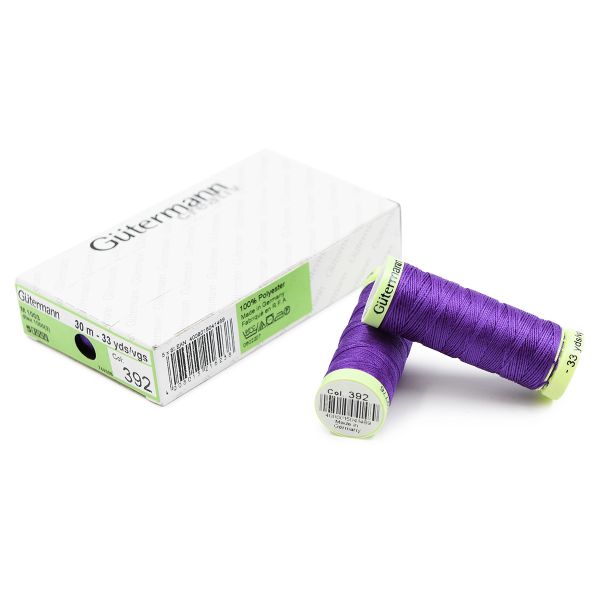 Нитки отделочные Gutermann Top Stitch 30 (30 метров), 5 кат. | 392 фиолетовый джинс