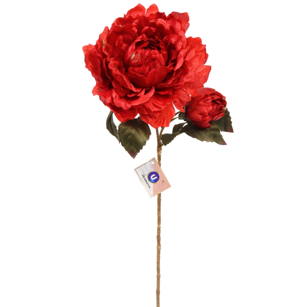 Искусственные цветы «FLOWERS GLAMOUR» 60см Пионы 2 цветка красные