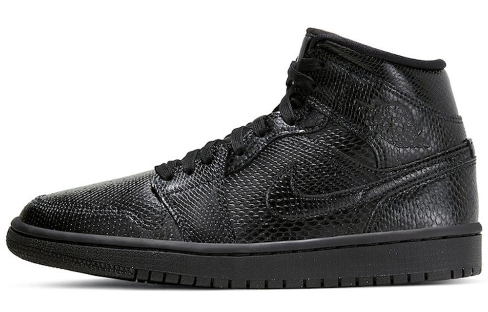 Кроссовки Jordan Air Jordan 1 Mid "Black Snakeskin" (Женская размерная сетка)