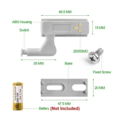 Светодиодная подсветка в шкаф на петлю/светильник встраиваемый в шкаф/подсветка для мебели/лампочка/лампа автоматическая
