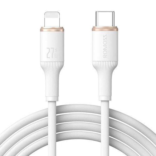 Кабель Type-C - Lightning PD 27ВТ, 3A, Romoss CB1724, 1.2м, белыйd