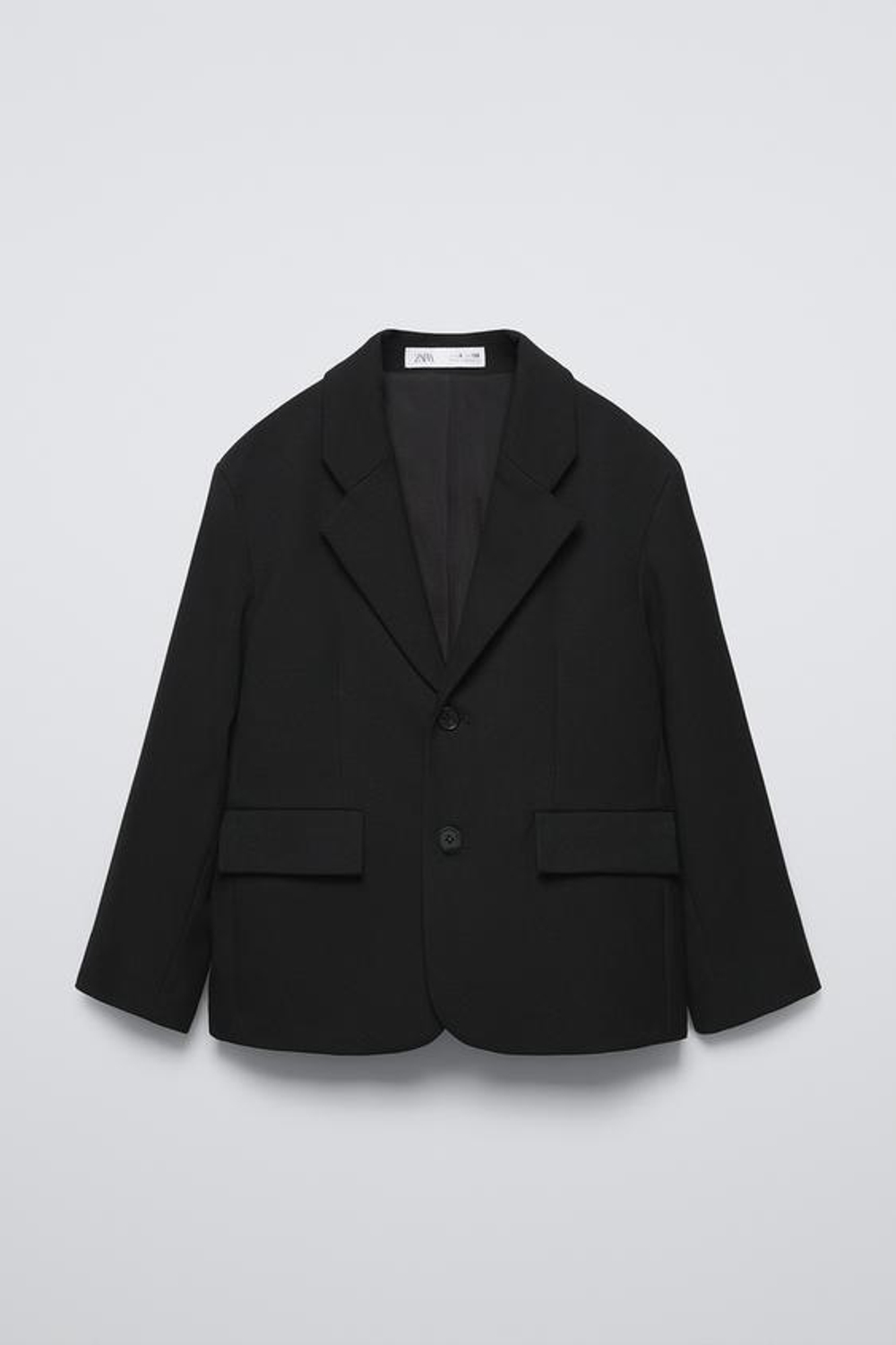 ZARA СТРУЯЩИЙСЯ КОСТЮМНЫЙ БЛЕЙЗЕР, ЧЕРНЫЙ