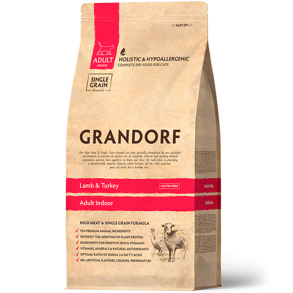 Сухой корм Grandorf Сat Lamb&Turkey INDOOR с ягненком и индейкой для кошек 2 кг (Грандорф)