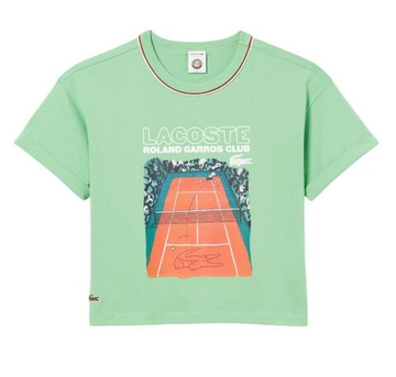 Женская теннисная футболка Lacoste Roland-Garros Edition Jersey - зеленый
