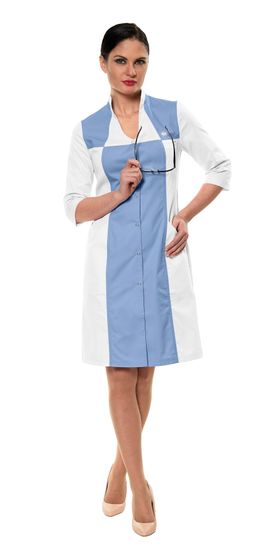 Халат женский "Гармония" LL1102 (белый/голубой)