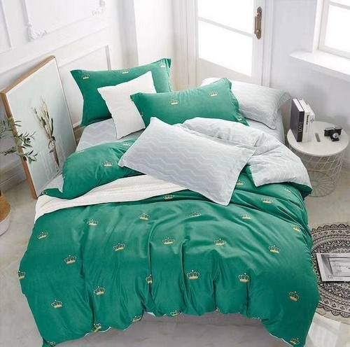 2-спальное постельное белье из поплина Корона (простыня на резинке)