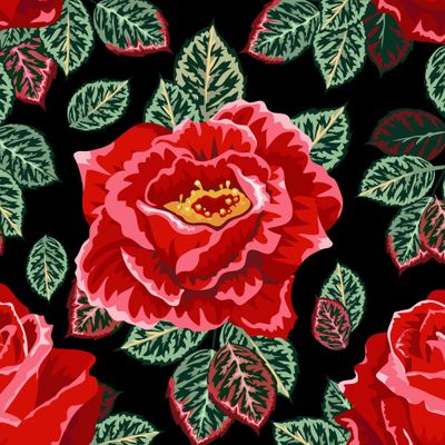 Бутоны и листья цветов розы. Графика. Павлов посад
