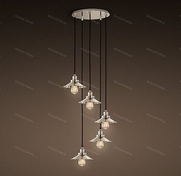 Потолочный светильник 20TH C. FACTORY FILAMENT METAL ROUND Restoration Hardware