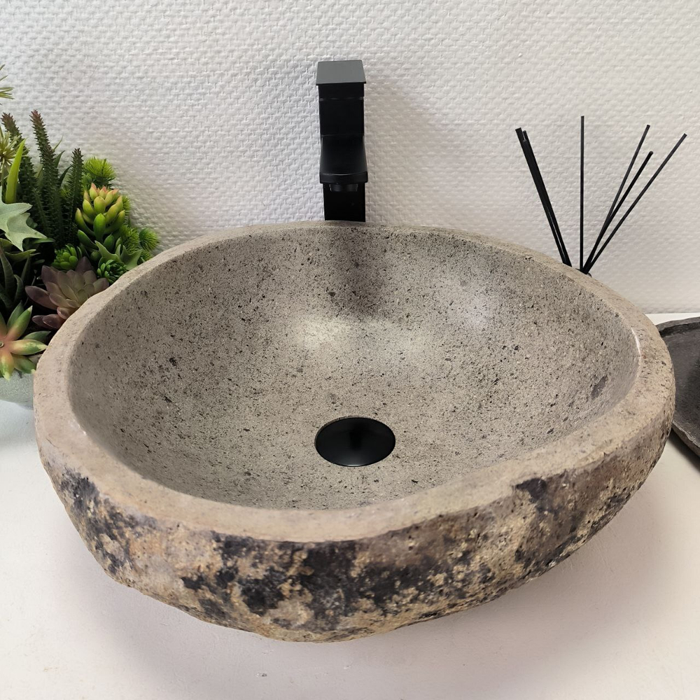 Раковина из речного камня RS-63614 (45*43*15) 0122