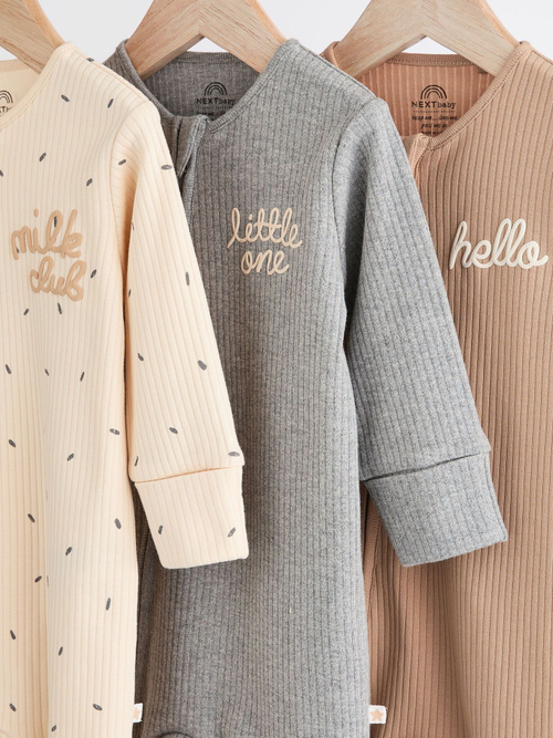 Комбинезон / Cлип для малышей Next 606-563, 3 шт., Бежевый, Серый