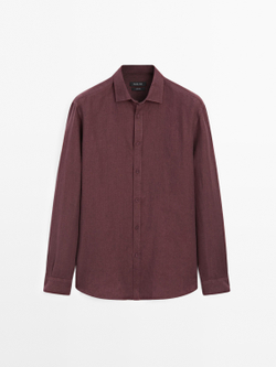 Massimo Dutti Рубашка прямого кроя, бордо